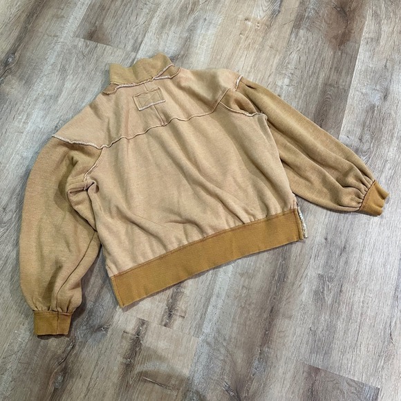 FREE PEOPLE | WE‎ THE FREE | Kassidy Pullover Quarter Zip Oversized Sweatshit, L - Picture 3 of 6
